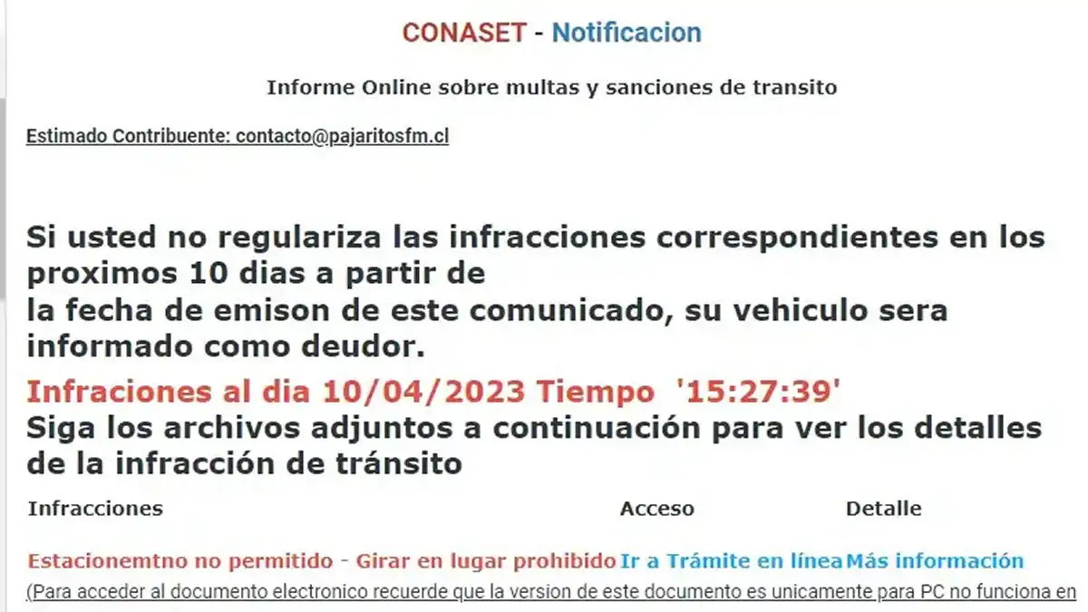 Cuidado con estos mail falsos puede ser víctima de phishing 4 conaset