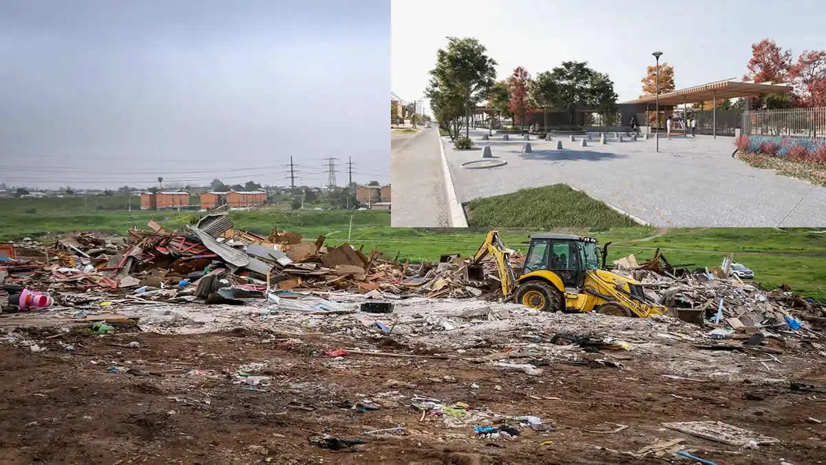 panorámica del futuro parque pajonal en Maipú